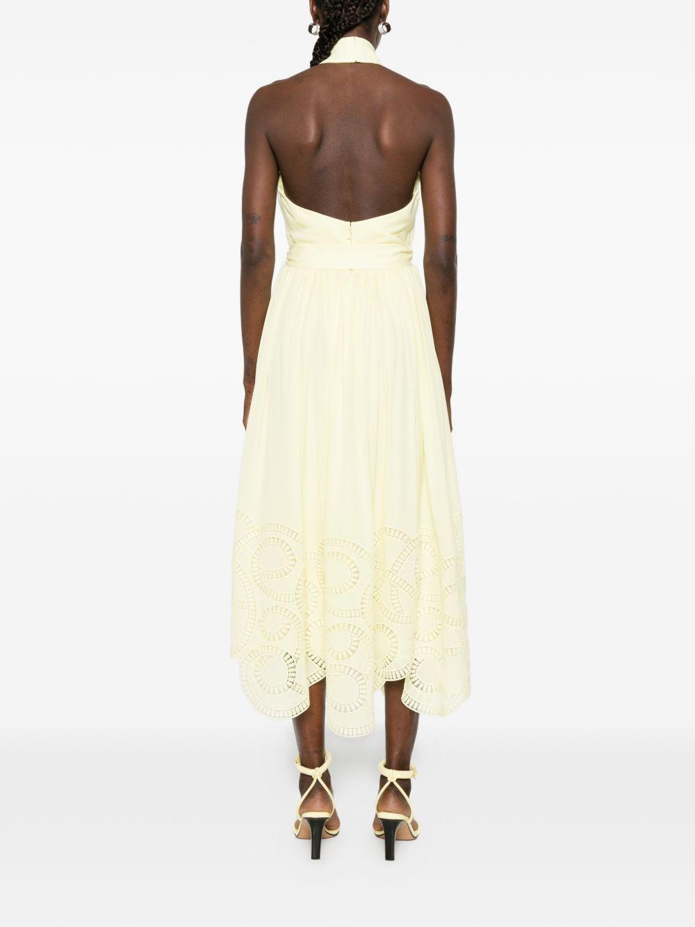 Abito midi con scollo all-americana in giallo Elie saab - donna 