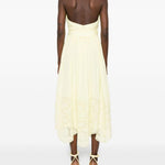 Abito midi con scollo all-americana in giallo Elie saab - donna 