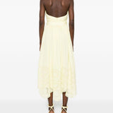 Abito midi con scollo all-americana in giallo Elie saab - donna 