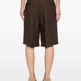 Pantaloncini con dettagli a pieghe in marrone Briglia 1949 - uomo 