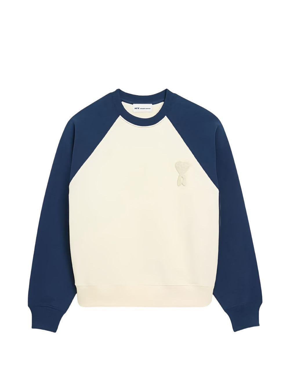 Felpa Ami De Coeur con applicazione in bianco Ami paris - uomo 