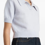 Top in maglia leni in celeste Khaite - donna 