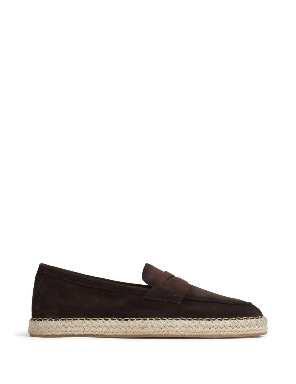 Mocassini in pelle in marrone Santoni - uomo 