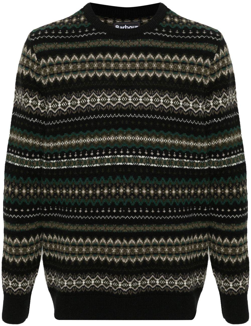Maglione con ricami case fair in nero Barbour - uomo 