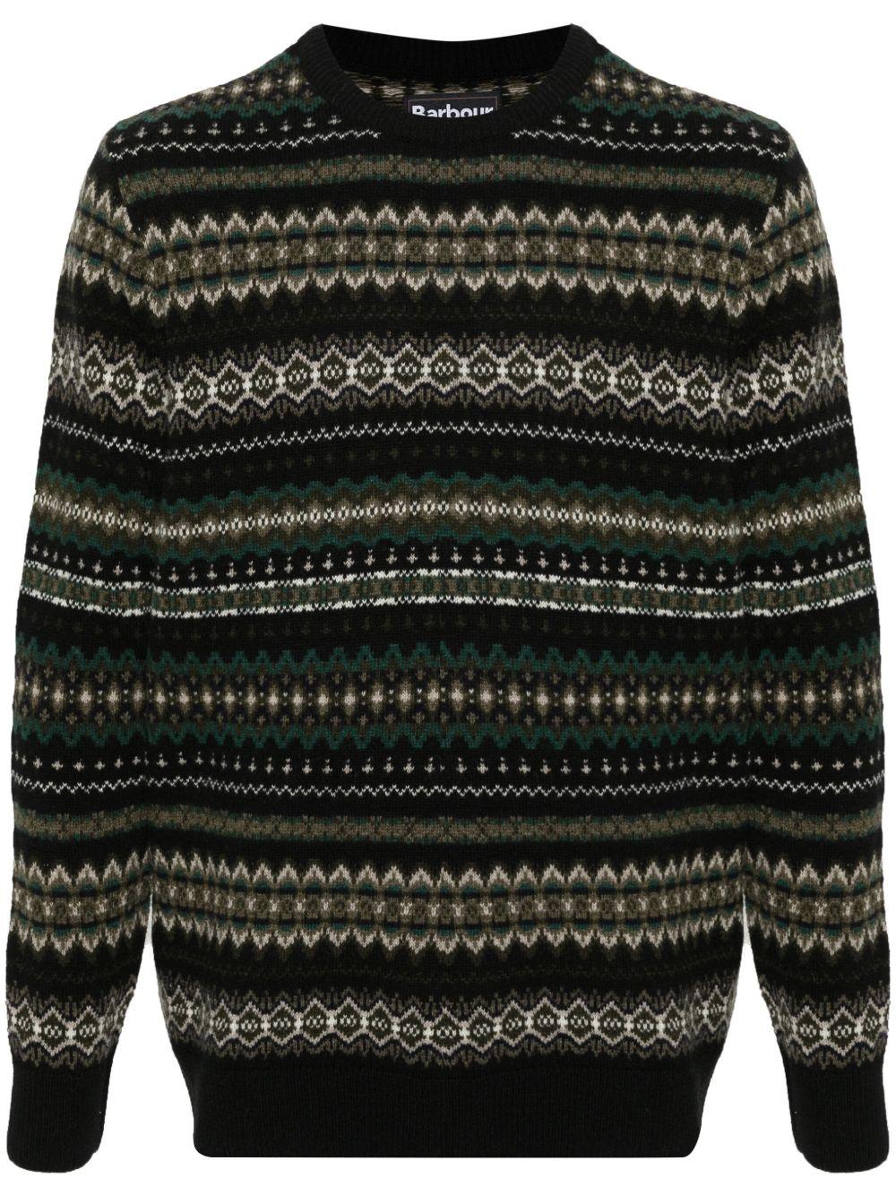 Maglione con ricami case fair in nero Barbour - uomo 