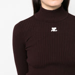 Maglione collo alto Reedition in borgogna 
