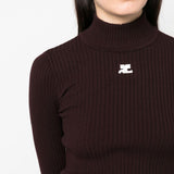 Maglione collo alto Reedition in borgogna 