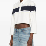 Polo con dettaglio a righe in bianco Re/done - donna 