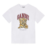T-shirt con grafica in bianco Ganni - donna 