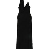 Abito lungo con scollo halter in nero Aya Muse - donna 