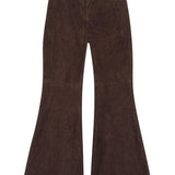 Pantaloni svasati in pelle scamosciata in marrone Remain - donna 