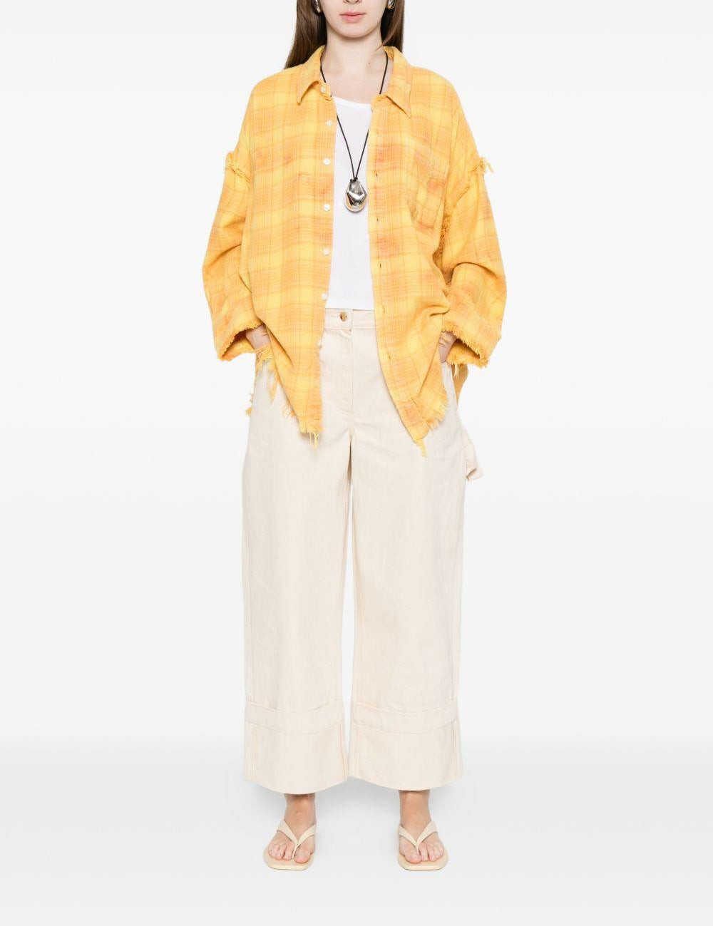 Camicia a quadri in giallo R13 - donna 
