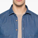 Camicia con tasca in blu Barba - uomo 