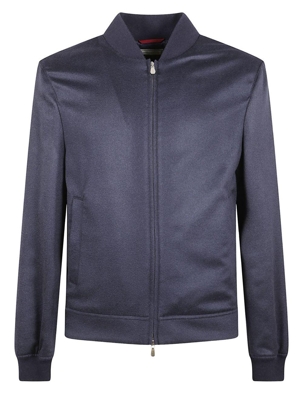 Bomber in cashmere blu Brunello Cucinelli - uomo 