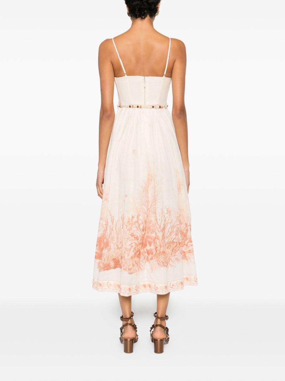 Abito midi The Wanderlust con stampa in rosa Zimmermann - donna 