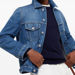 Maglione a girocollo in blu Brunello cucinelli - uomo 