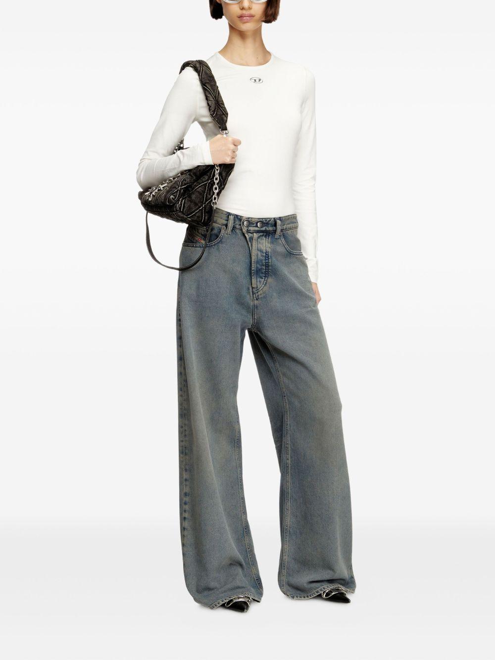 Jeans a vita bassa e gamba larga in blu Diesel - donna 