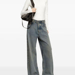 Jeans a vita bassa e gamba larga in blu Diesel - donna 