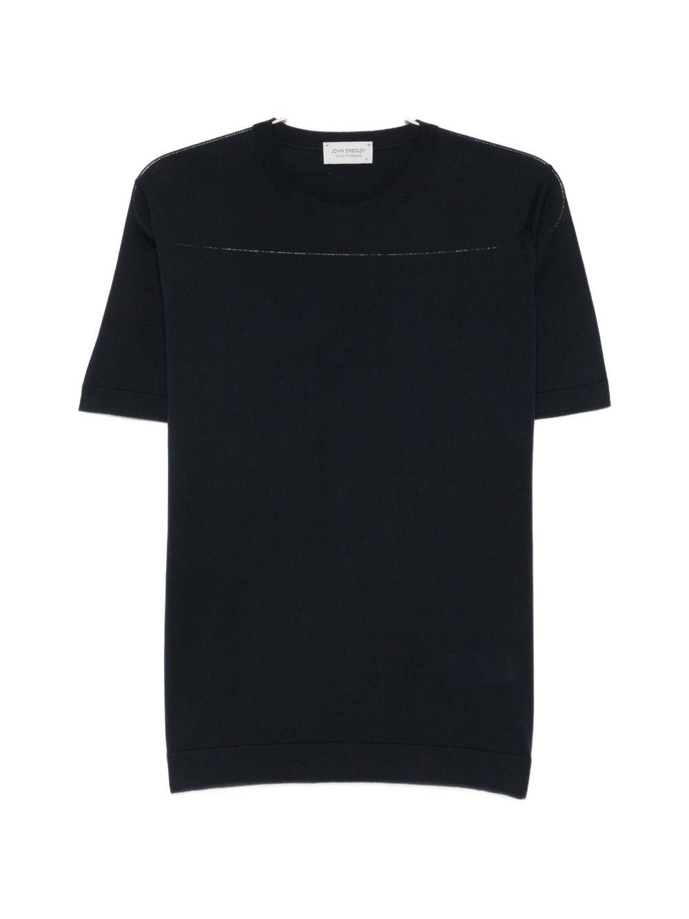 T-shirt girocollo in blu John smedley - uomo 