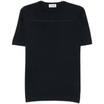 T-shirt girocollo in blu John smedley - uomo 