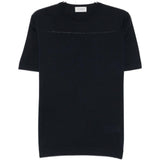 T-shirt girocollo in blu John smedley - uomo 
