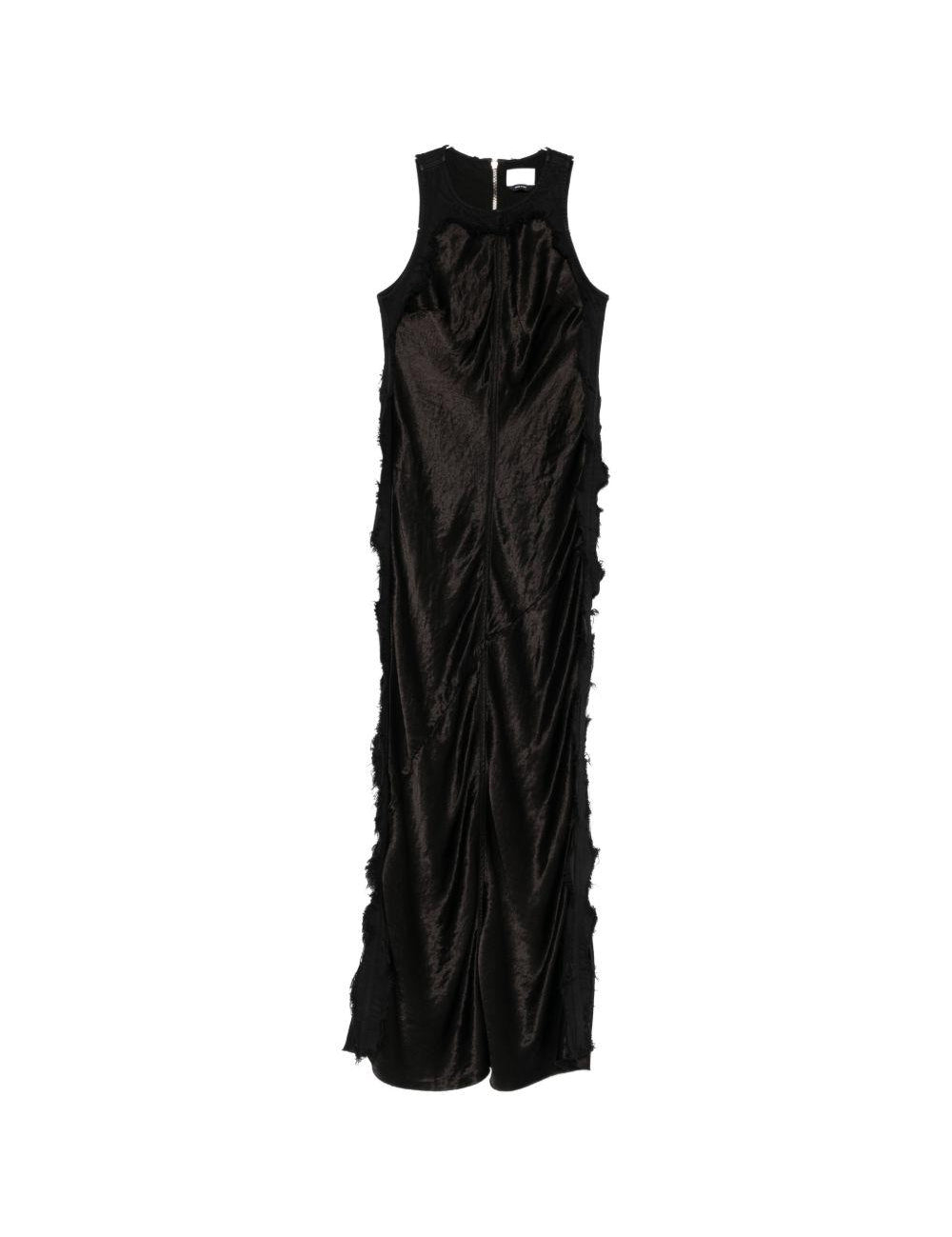 Abito midi con frange in nero Haikure - donna 