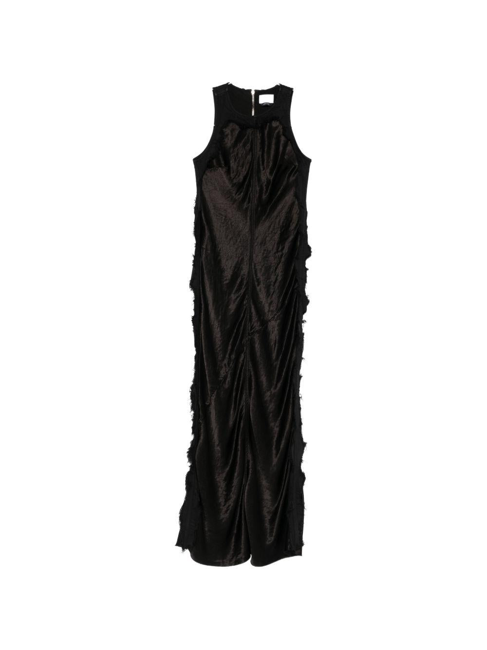 Abito midi con frange in nero Haikure - donna 