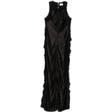 Abito midi con frange in nero Haikure - donna 
