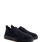 Sneakers senza lacci in suede in nero Santoni - uomo 
