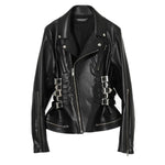 Giacca in pelle con fibbie in nero Undercover - donna 