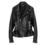 Giacca in pelle con fibbie in nero Undercover - donna 