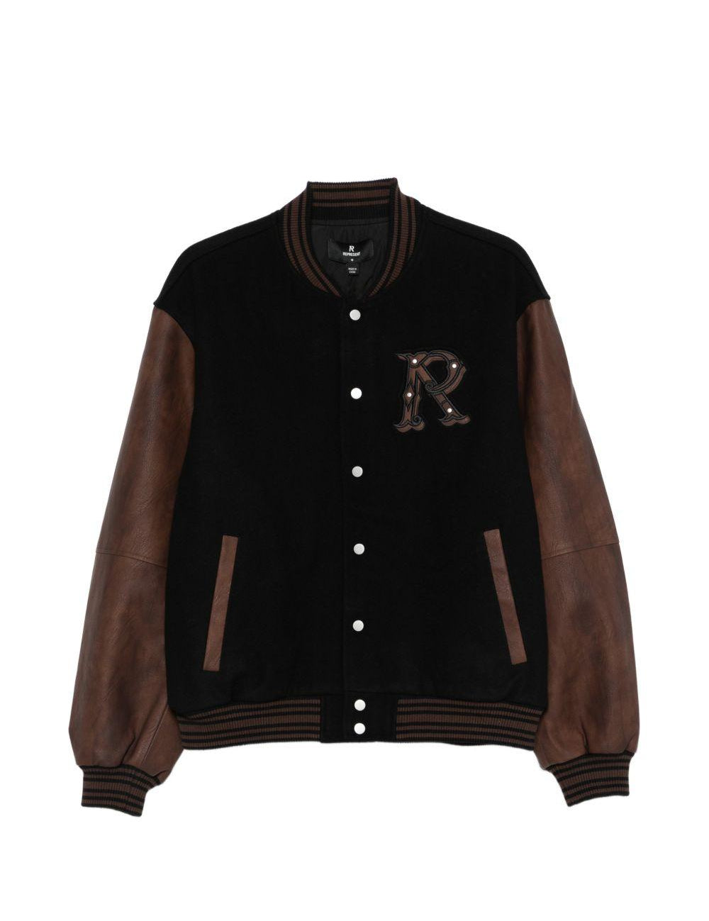 Bomber con applicazione logo in nero Represent - uomo 