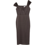 Abito midi con scollo a V in grigio Alex perry - donna 