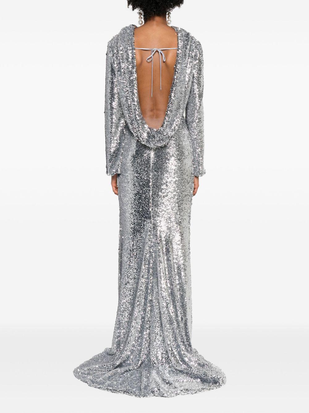 Abito da sera asimmetrico con paillettes in argento Giuseppe Di Morabito - uomo 