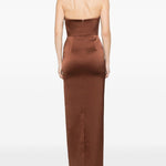 Abito lungo con dettglio fiocco in marrone The New Arrivals - donna 