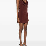 Abito corto con decorazione in marrone David Koma - donna 