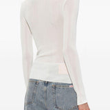 Maglia a coste a collo alto in bianco Self-portrait - donna 