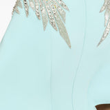 Abito lungo star shower con cristalli in celeste Jenny packham - donna 