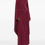 Abito lungo drappeggiato in borgogna Alberta Ferretti - donna 
