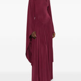 Abito lungo drappeggiato in borgogna Alberta Ferretti - donna 