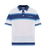 Polo traforata in bianco e blu Casablanca - uomo 