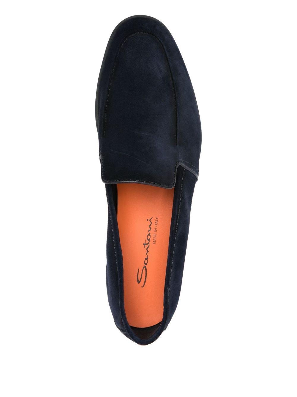 Mocassini in pelle scamosciata in blu Santoni - uomo 