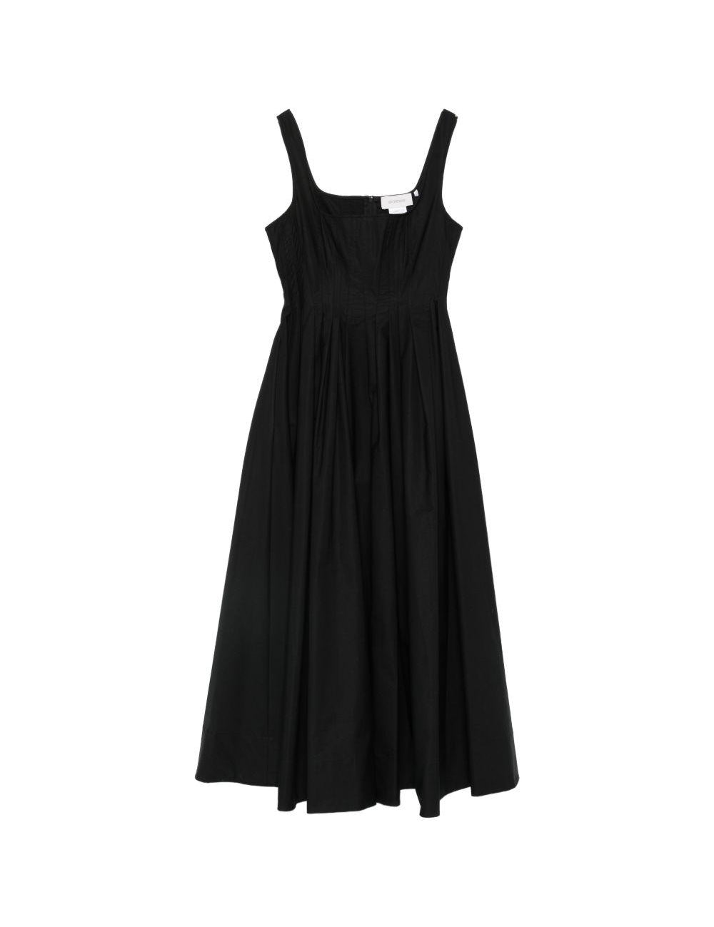 Abito lungo con pieghe in nero Sportmax - donna 