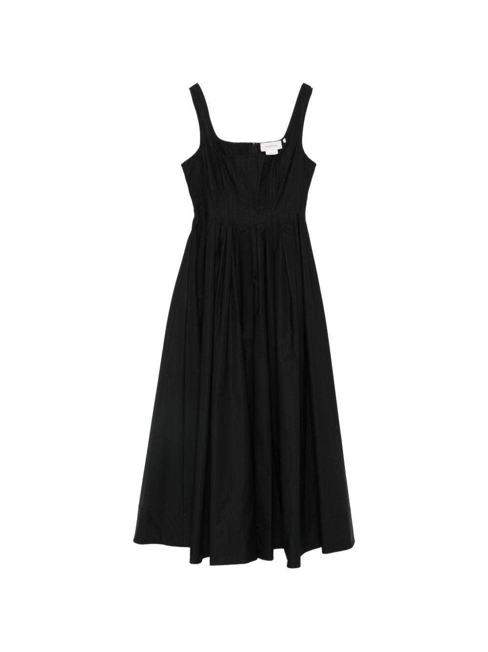 Abito lungo con pieghe in nero Sportmax - donna 