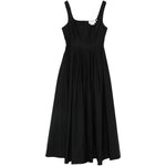 Abito lungo con pieghe in nero Sportmax - donna 