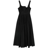 Abito lungo con pieghe in nero Sportmax - donna 