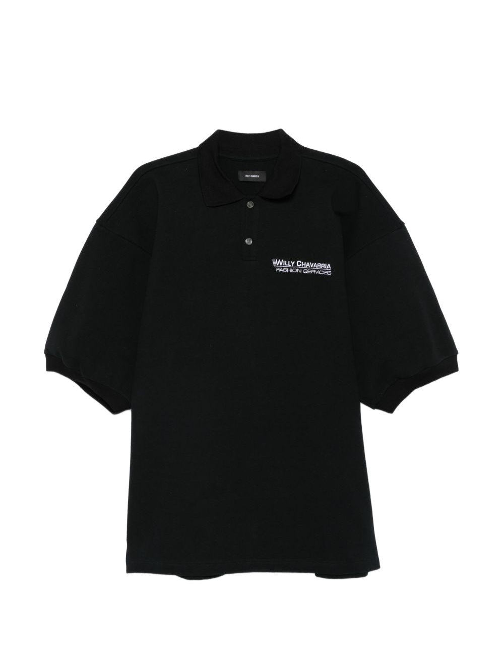 Polo con ricamo in nero Willy chavarria - uomo 