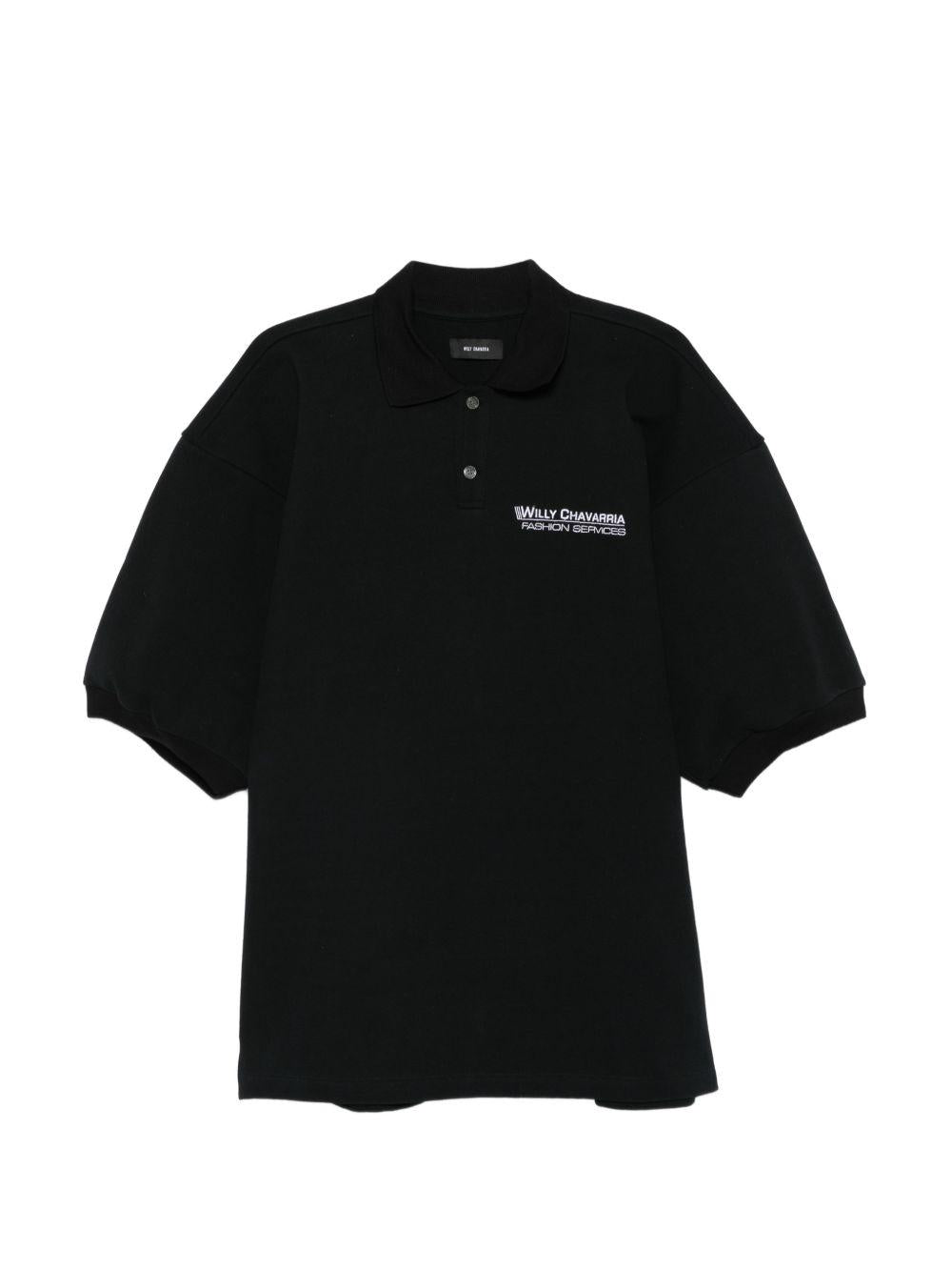 Polo con ricamo in nero Willy chavarria - uomo 