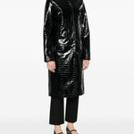 Cappotto in pelle effetto coccodrillo in nero Toteme - donna 