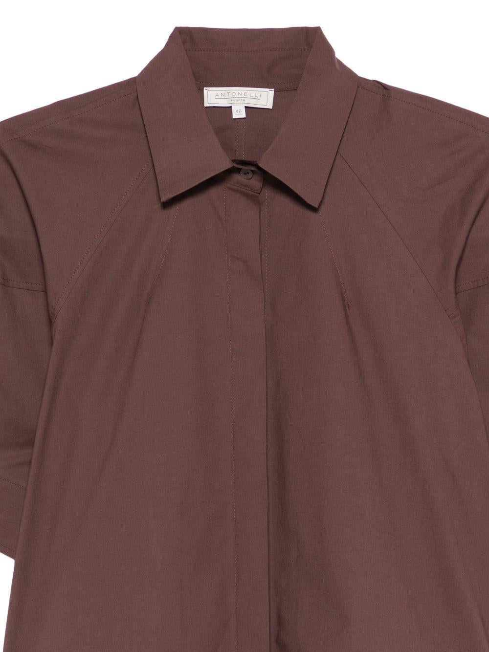 Camicia con collo a punta in marrone Antonelli - donna 